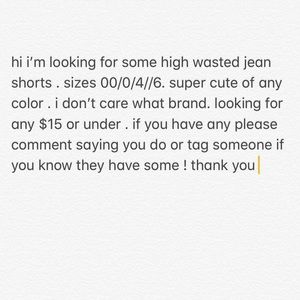 looking for high wasted jean shorts